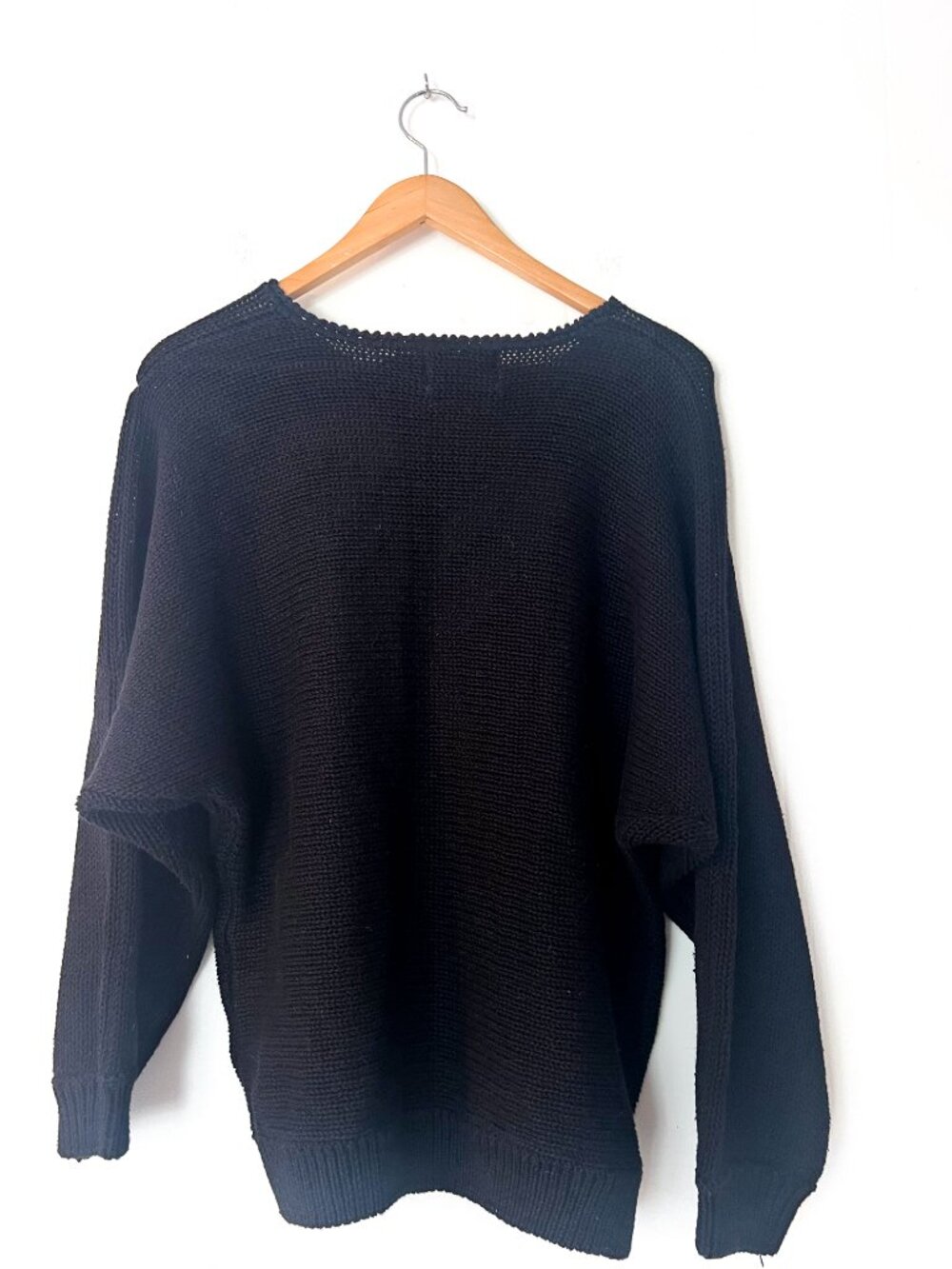 Castle Square Vintage Black & White Graphic Bow Flower Knit Sweater M - Picture 3 of 9